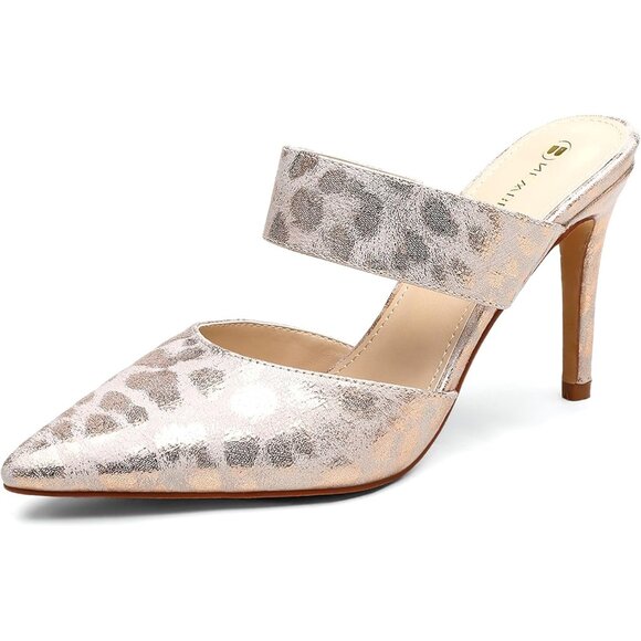 Newbella Shoes - New Bella Women's Gold Leopard Vintage Stiletto Pointed Closed Toe Stylish Pumps